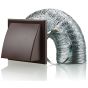 Blauberg Brown Cooker Hood Duct Cowled Wall Shutter Vent Kit Fan Extractor 150mm 6"