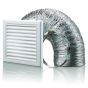 Blauberg White Cooker Hood External Extractor Fan Wall Duct Vent Kit Fixed Blade Grille - 100mm 4"