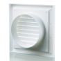 Blauberg White Cooker Hood External Extractor Fan Wall Duct Vent Kit Fixed Blade Grille - 150mm 6"