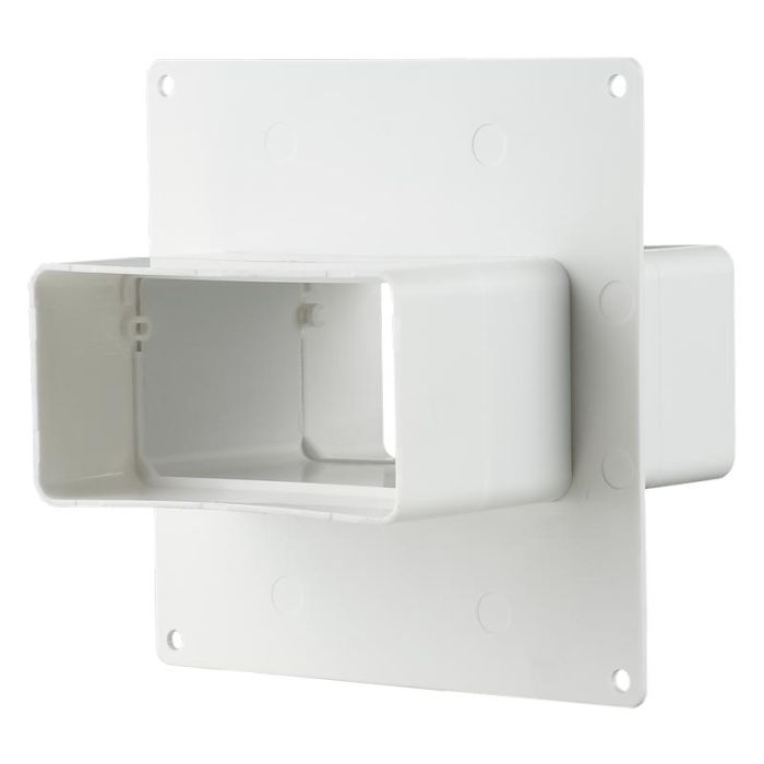 Blauberg Flat Plastic Ducting Wall Plate with Spigots - 110x54mm