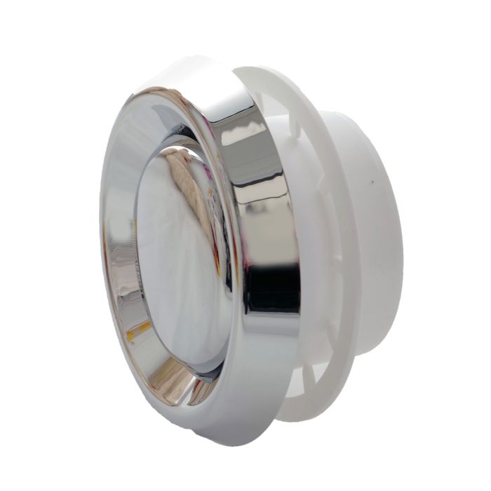 Chrome Adjustable Round Ventilation Diffuser Extract Air Valve Circular Ceiling Mounted Vent Grille MVHR - 125mm