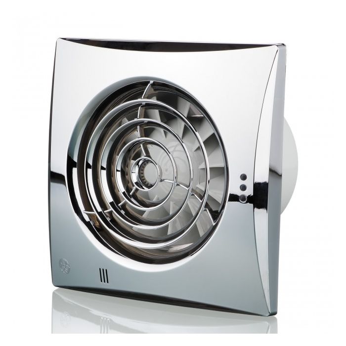 Blauberg Calm Low Noise Energy Efficient Bathroom Extractor Fan 100mm Chrome - Standard